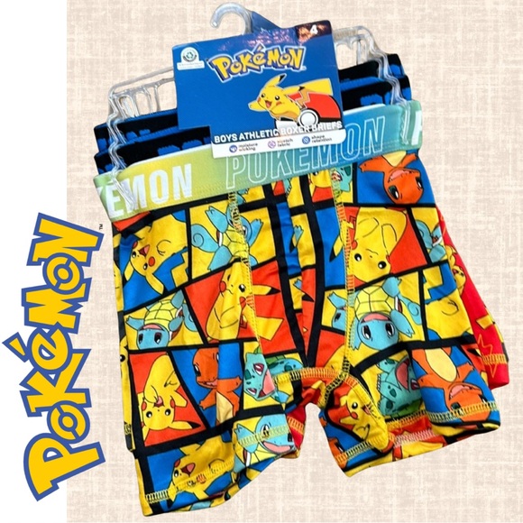 New Pokémon Boy’s Athletic Boxer Briefs 3 pack / Size 4 - Picture 1 of 10